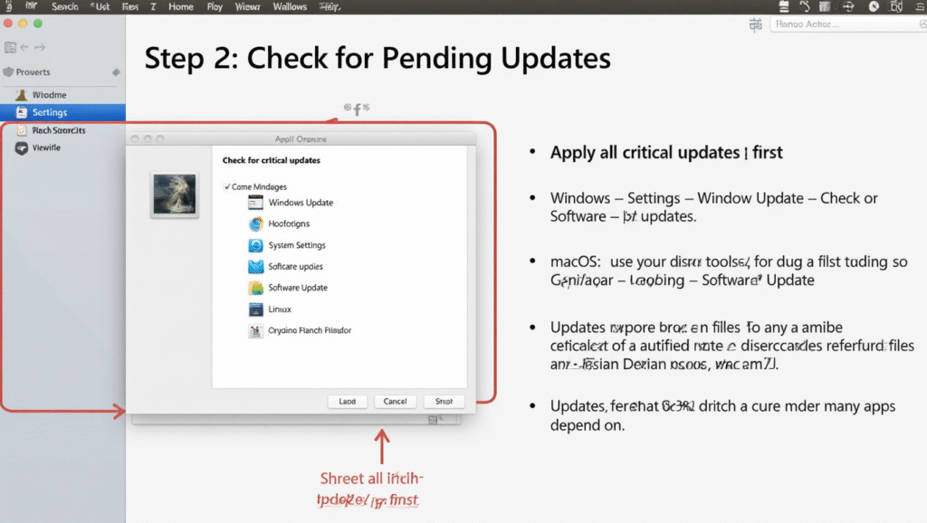 Step 2: Check for Pending Updates