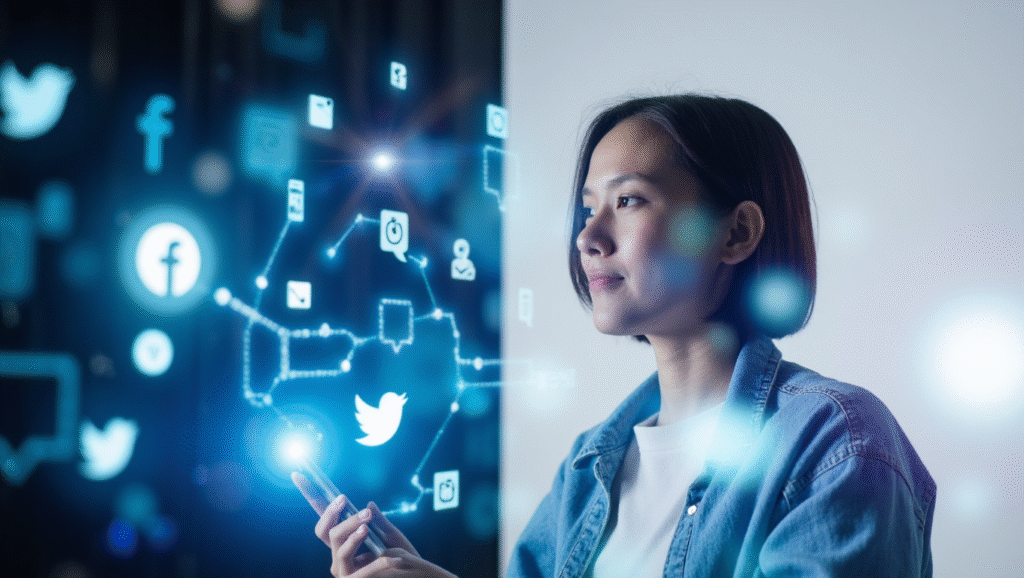 Digital identity and online connection concept illustrating the essence of i̇ns in modern social culture.