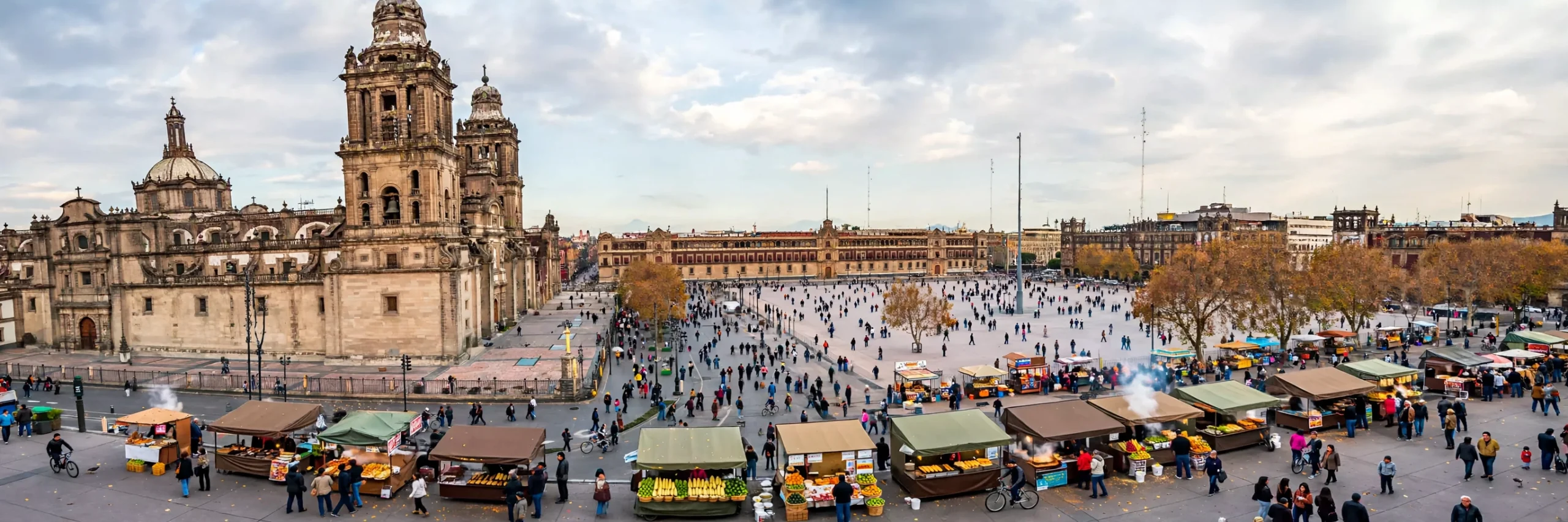 Mexico City Zocalo plaza in November, a budget place to visit in November on a budget