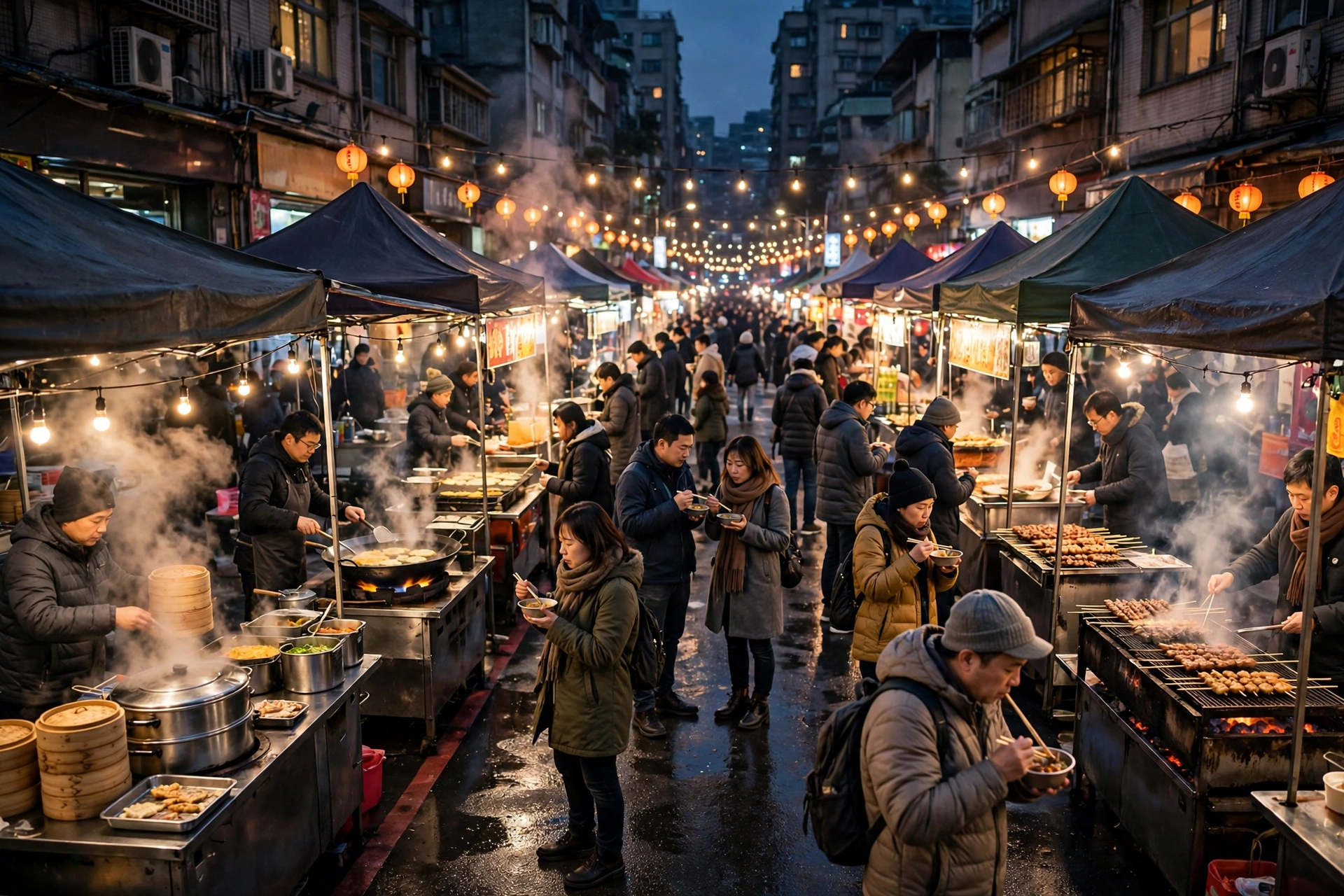 Taipei night market street in November, a budget November destination