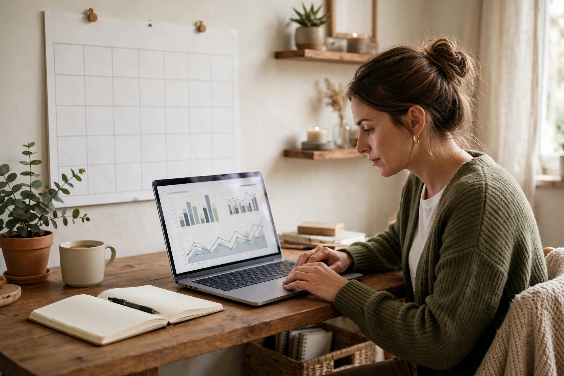 Monthly budget review on a laptop calendar to fix recurring budgeting mistakes