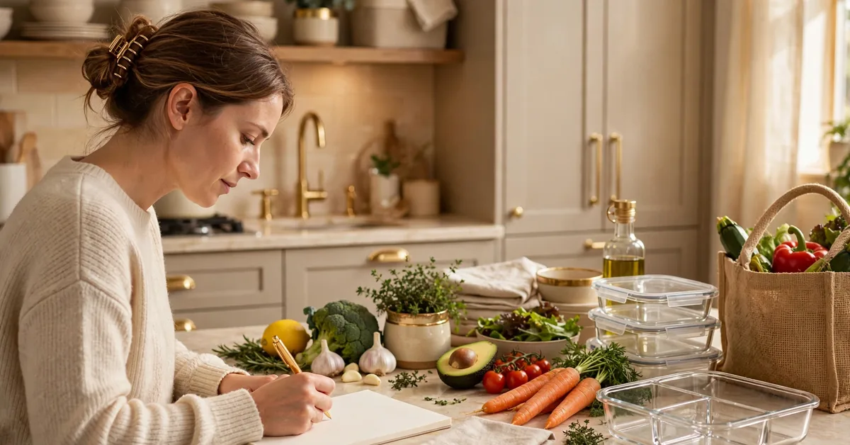 Meal planning and grocery shopping list to cut monthly expenses on food