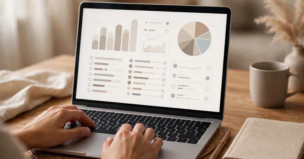 Reviewing bills and subscriptions on a laptop to cut monthly expenses