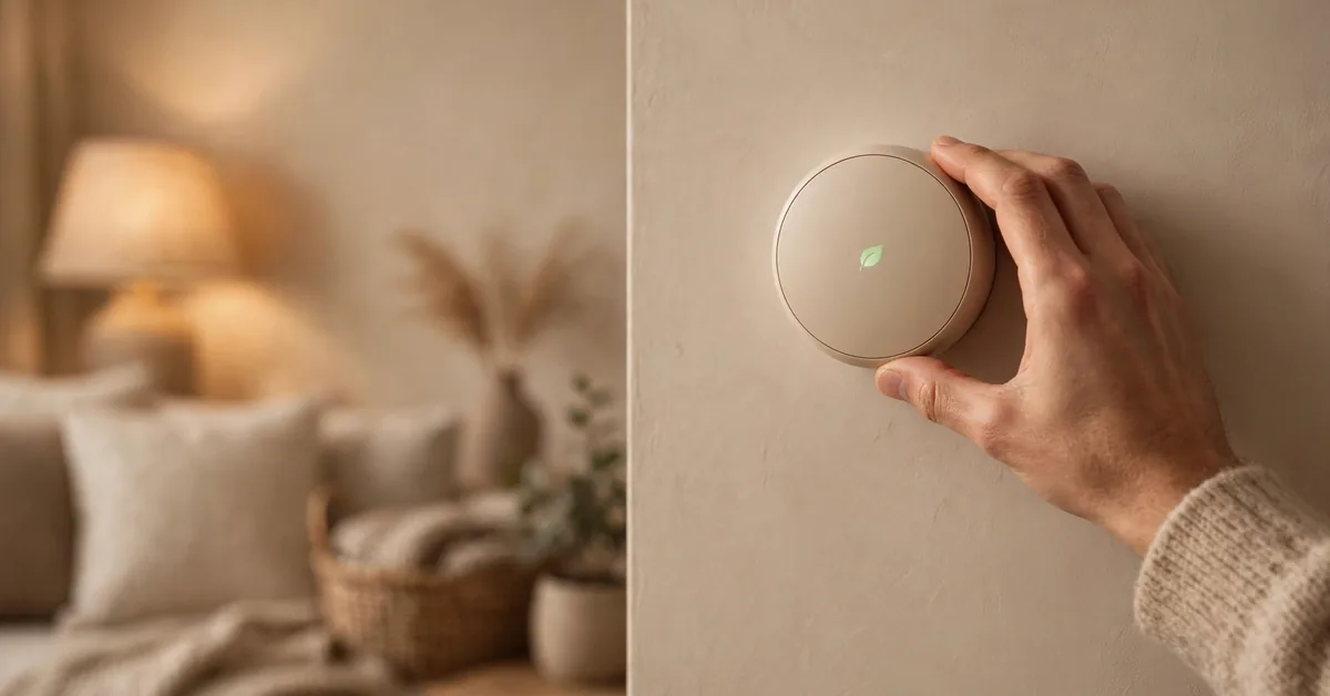 Smart thermostat and energy saving at home to cut monthly expenses on utilities