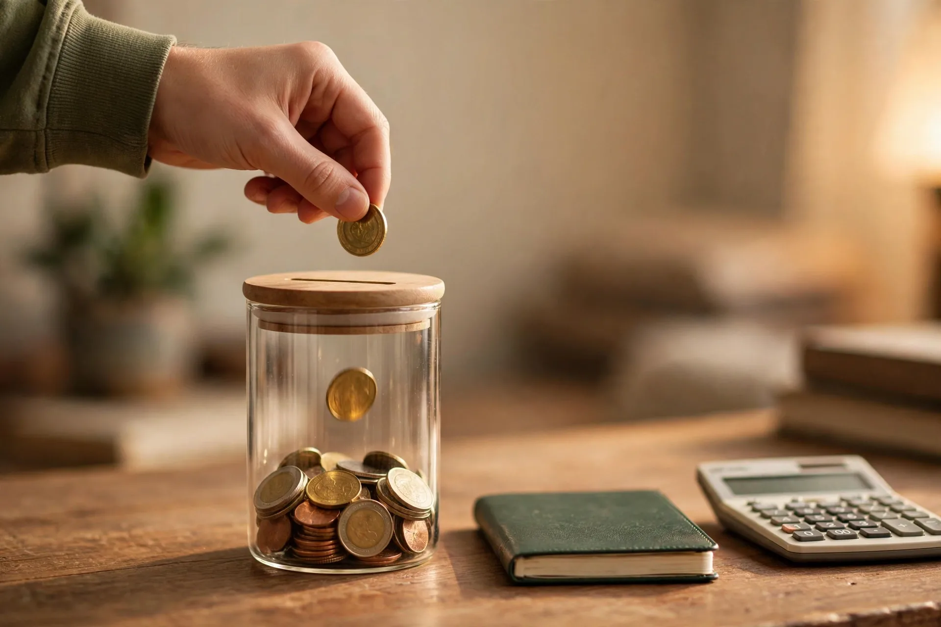 Glass savings jar representing the frugal lifestyle mindset of intentional saving