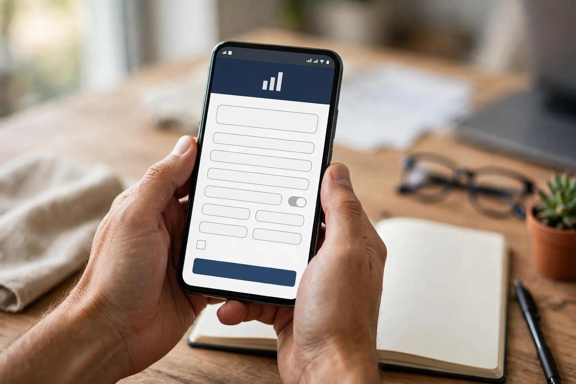 A beginner opening a brokerage account on a phone to buy their first stock