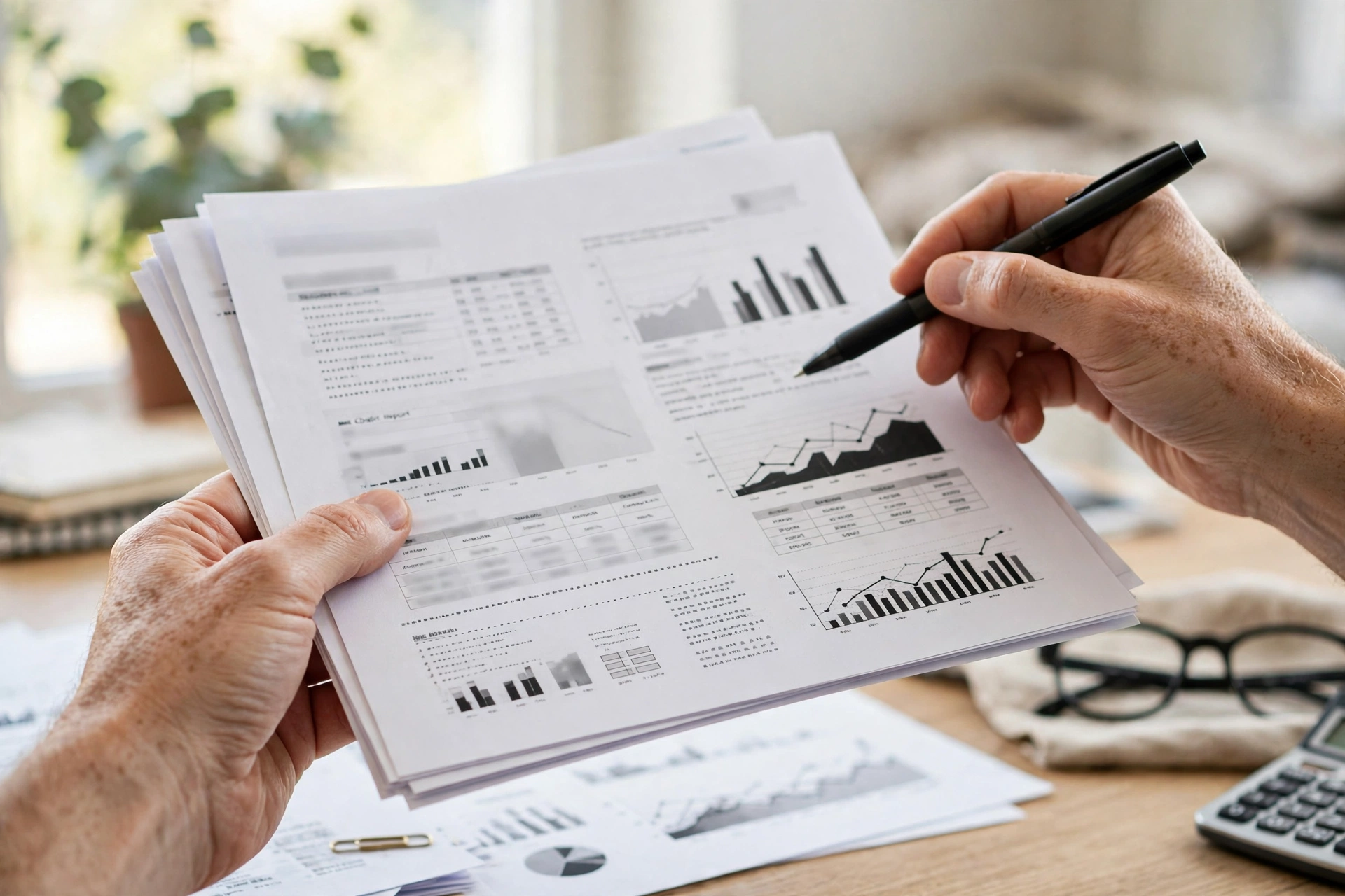 Person checking a credit report to learn how to improve a credit score fast