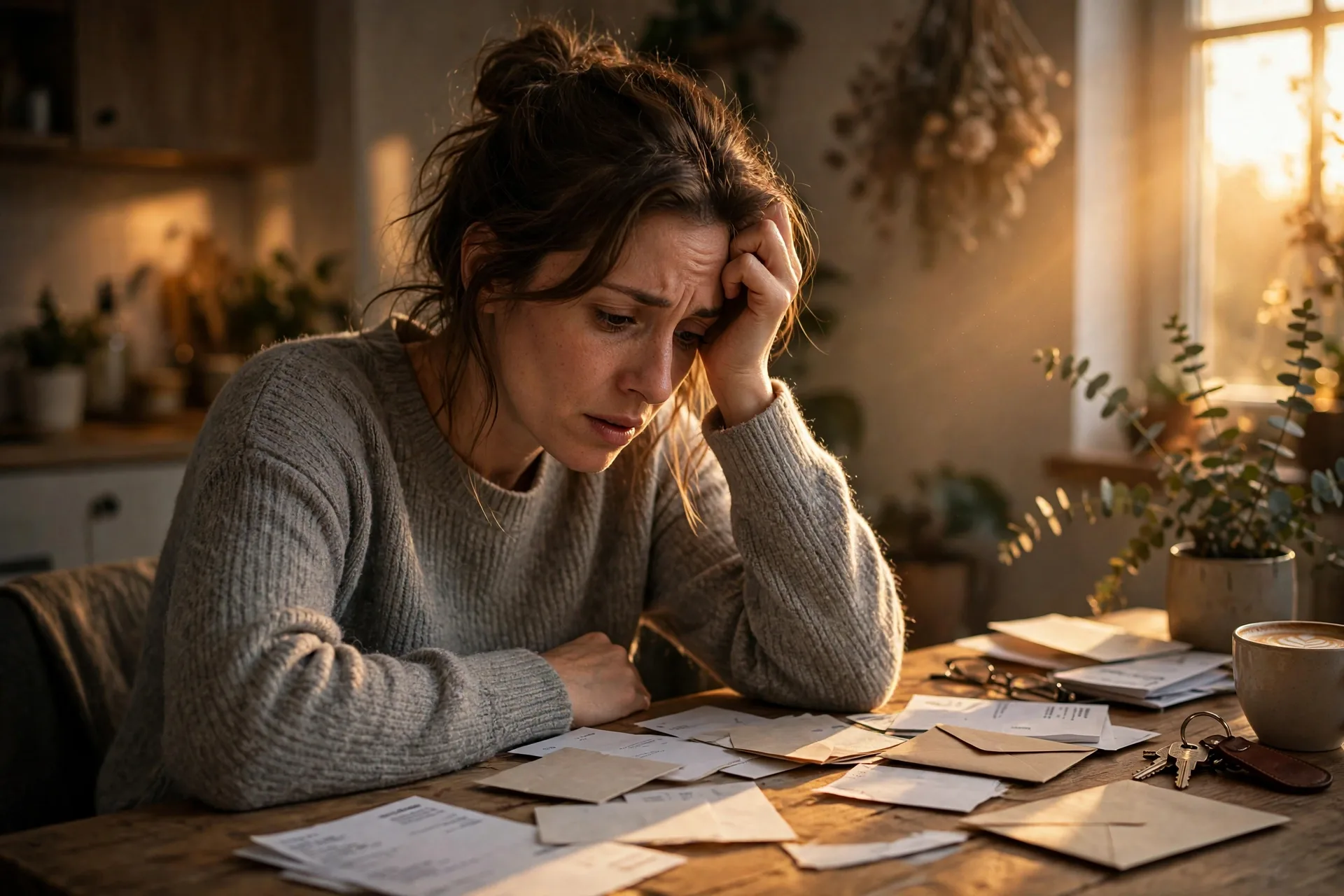 Person reviewing bills on a table showing common irregular income budgeting mistakes to avoid