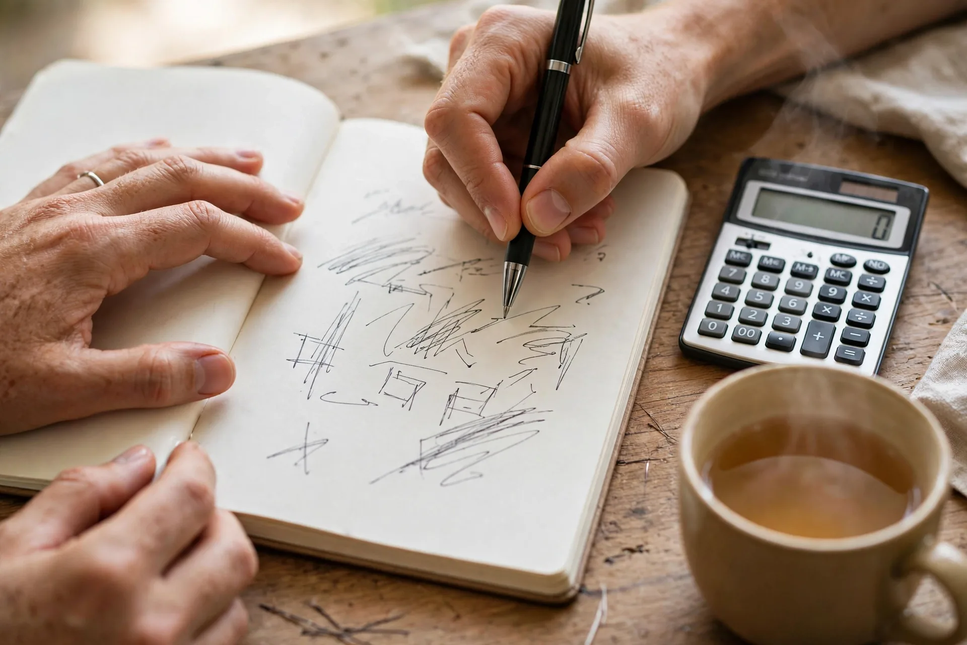 Person rewriting their money mindset story by journaling new financial goals