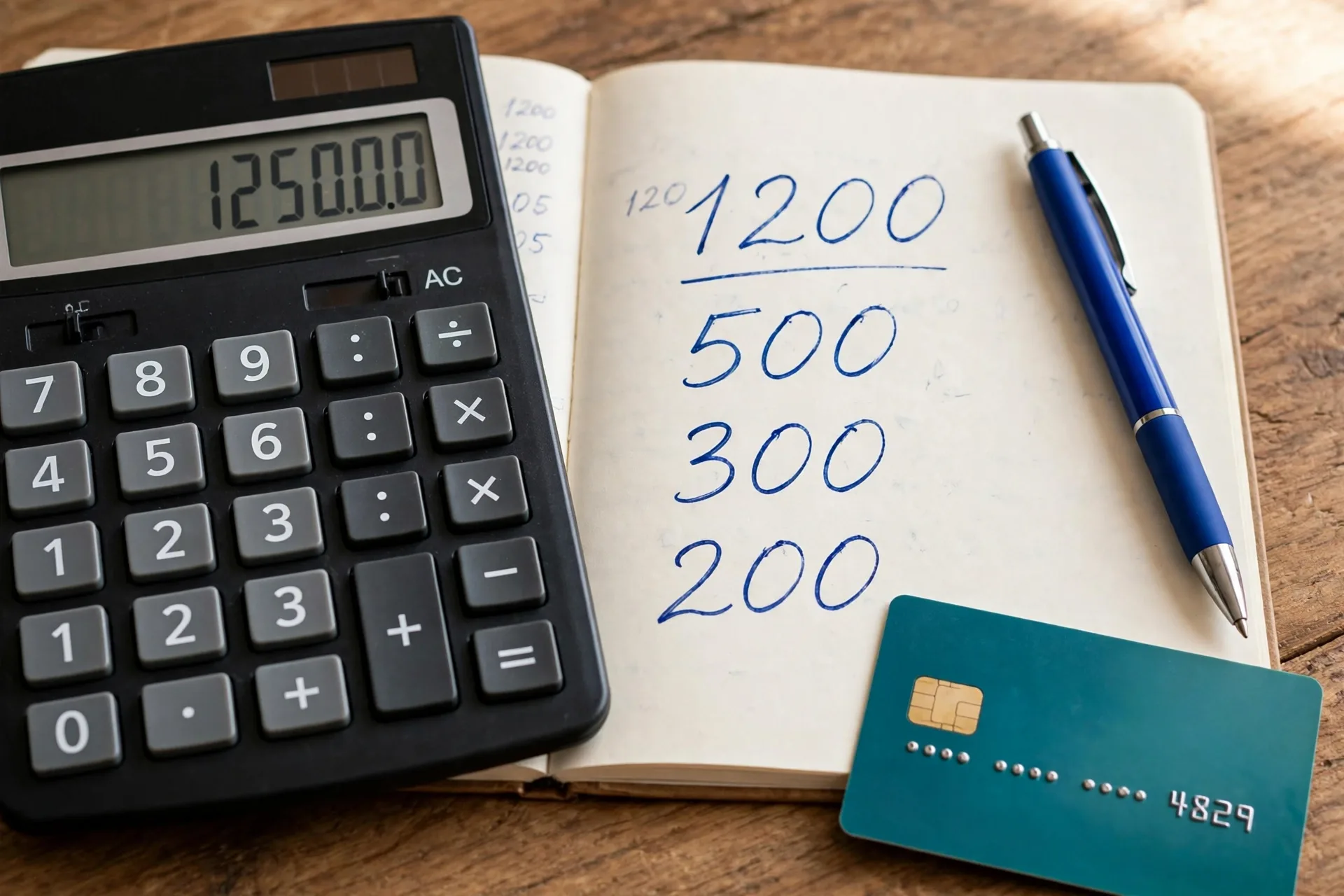 Chart showing exact monthly payments to pay off credit card debt in 12 months by balance size
