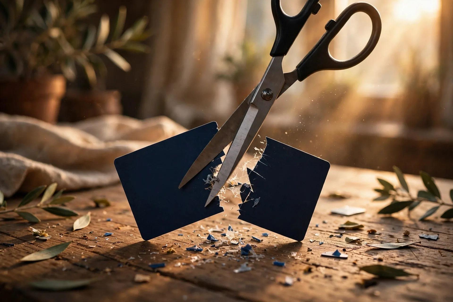 Cut up credit cards symbolizing killing high-interest debt, a key wealth building habit