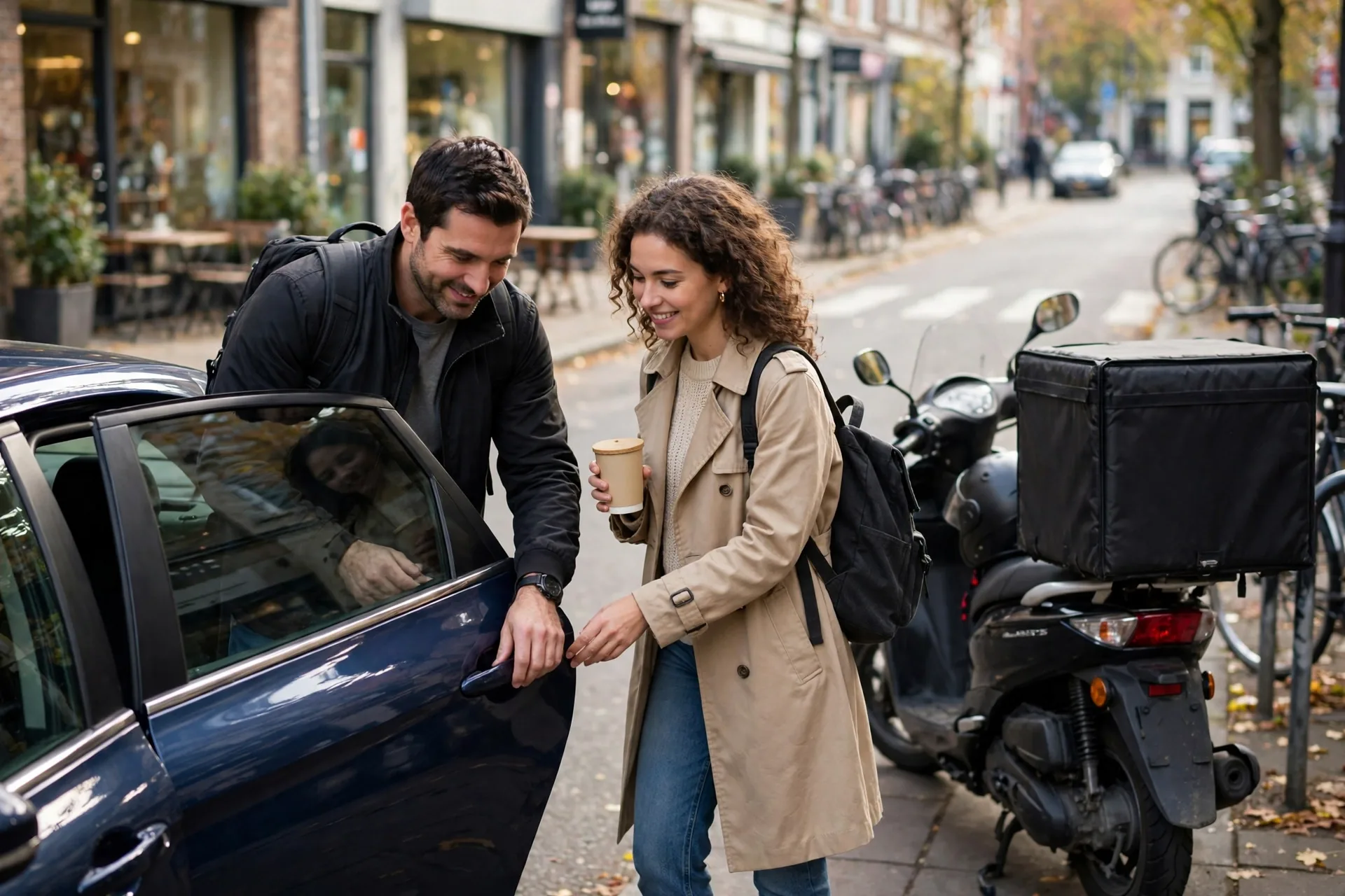A rideshare driver opening a car door for a gig worker types guide